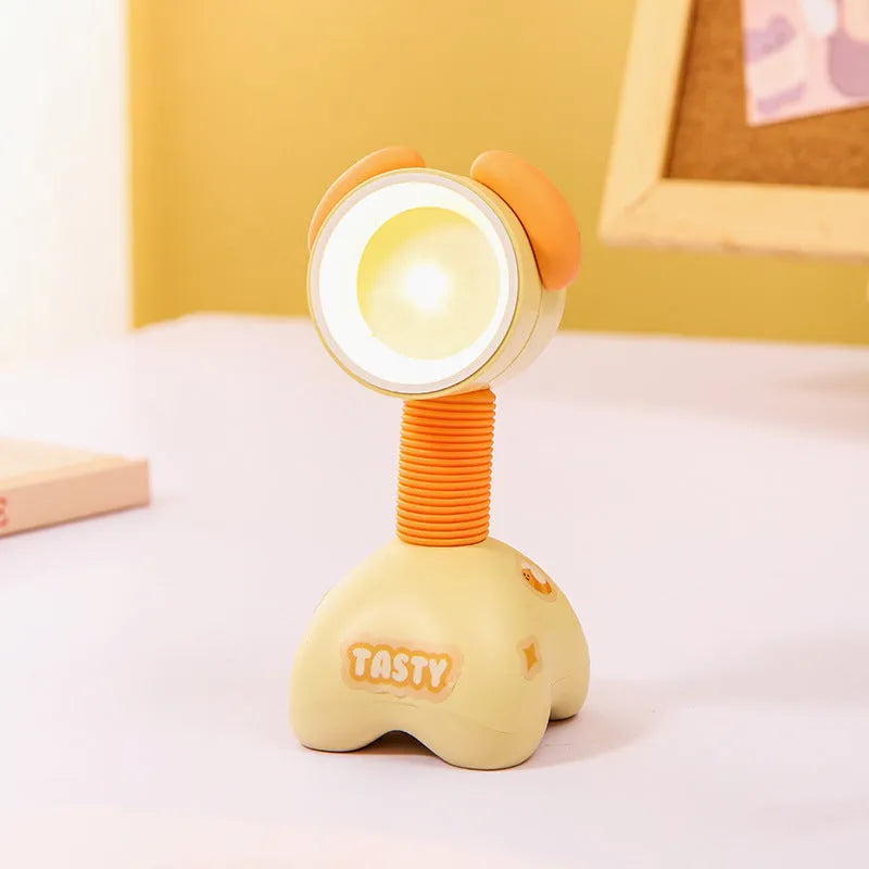 Cartoon character DIY small night lamp with magnetic base on a desktop