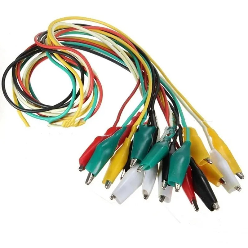 Crocodile clamp test line 35mm and 45mm with 2.5mm wire, five colours, ten wires per bundle