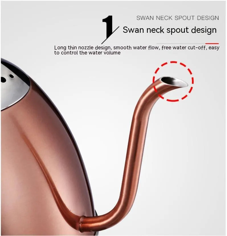 Gold stainless steel full-automatic kettle with touch controls and 1L capacity