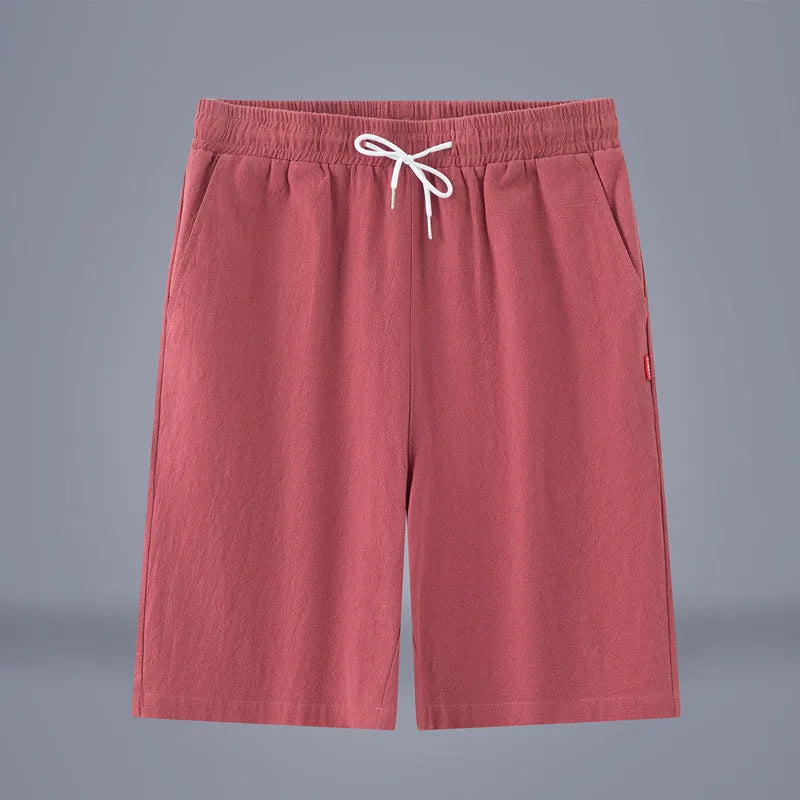 Cotton and linen cropped pants in army green with drawstring waist, shown as summer casual trousers