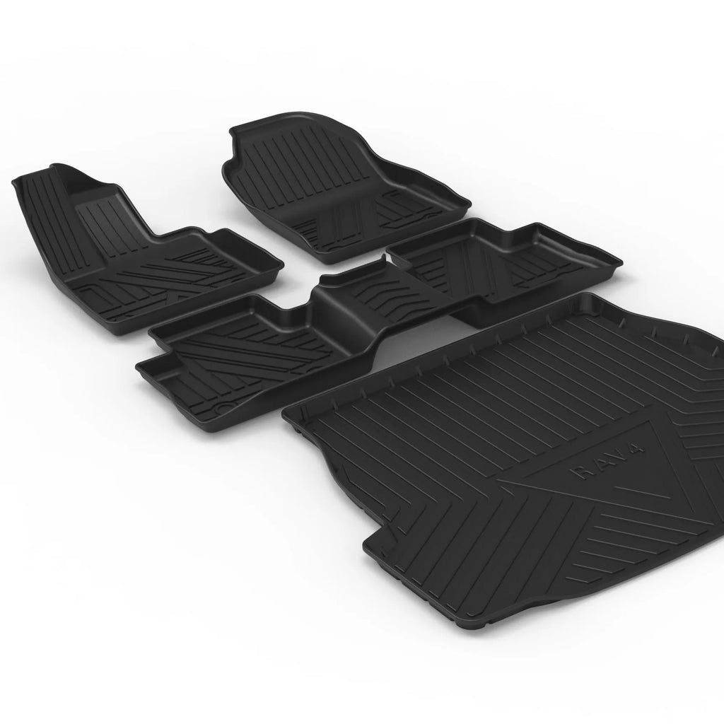Black carbon fibre pattern TPE car boot liner for vehicle cargo protection