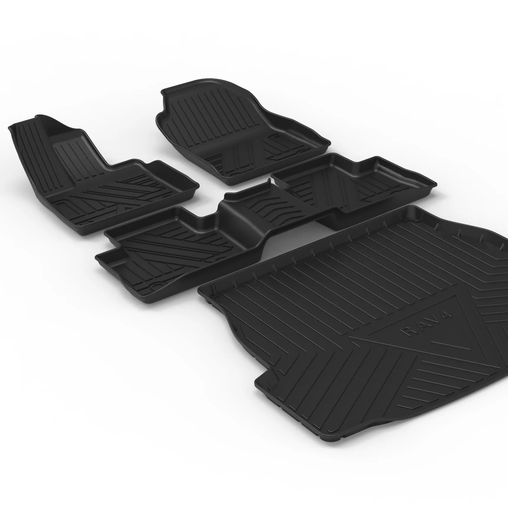 Black carbon fibre pattern TPE car boot liner for vehicle cargo protection