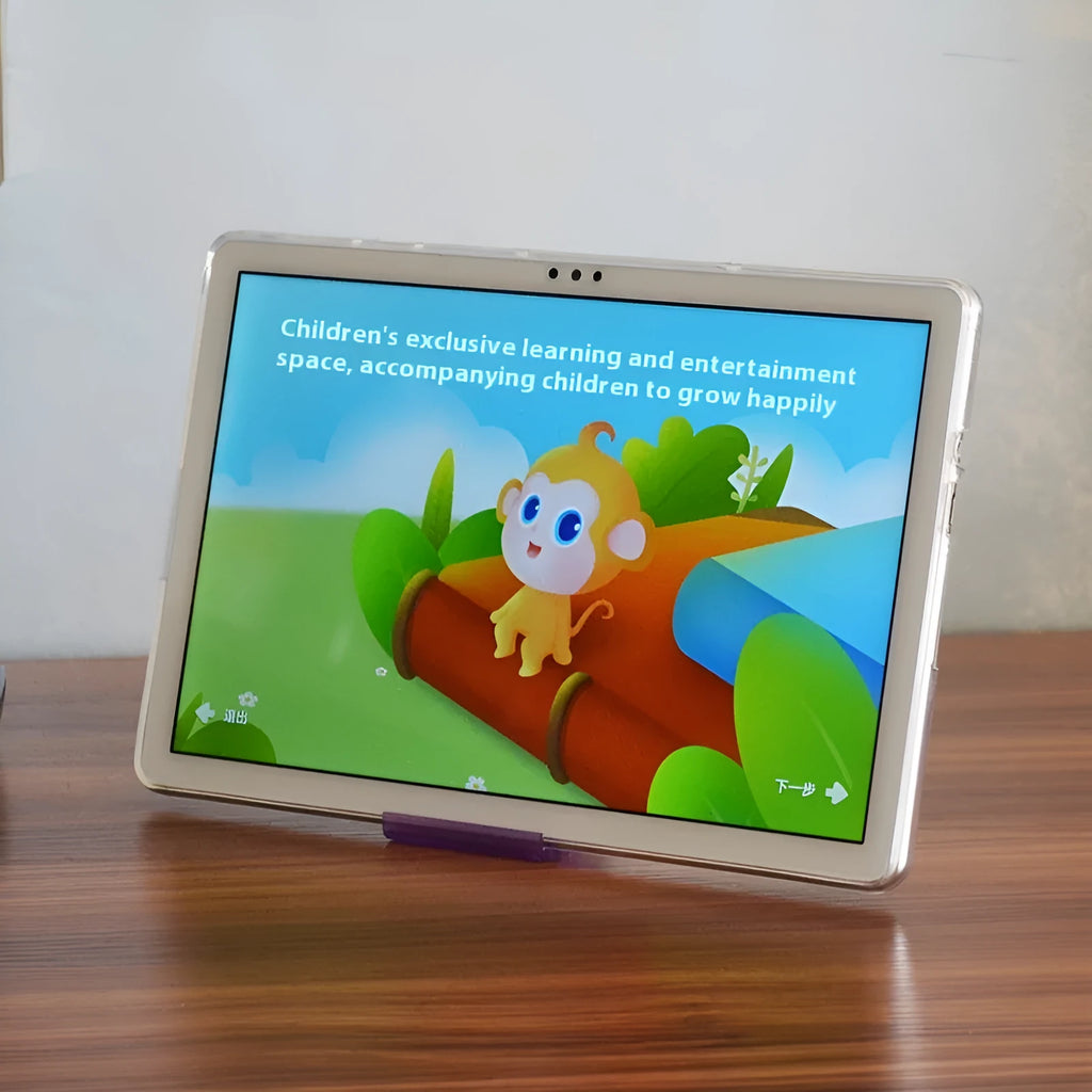Ultra-thin transparent white silicone and TPU protective case for a tablet.