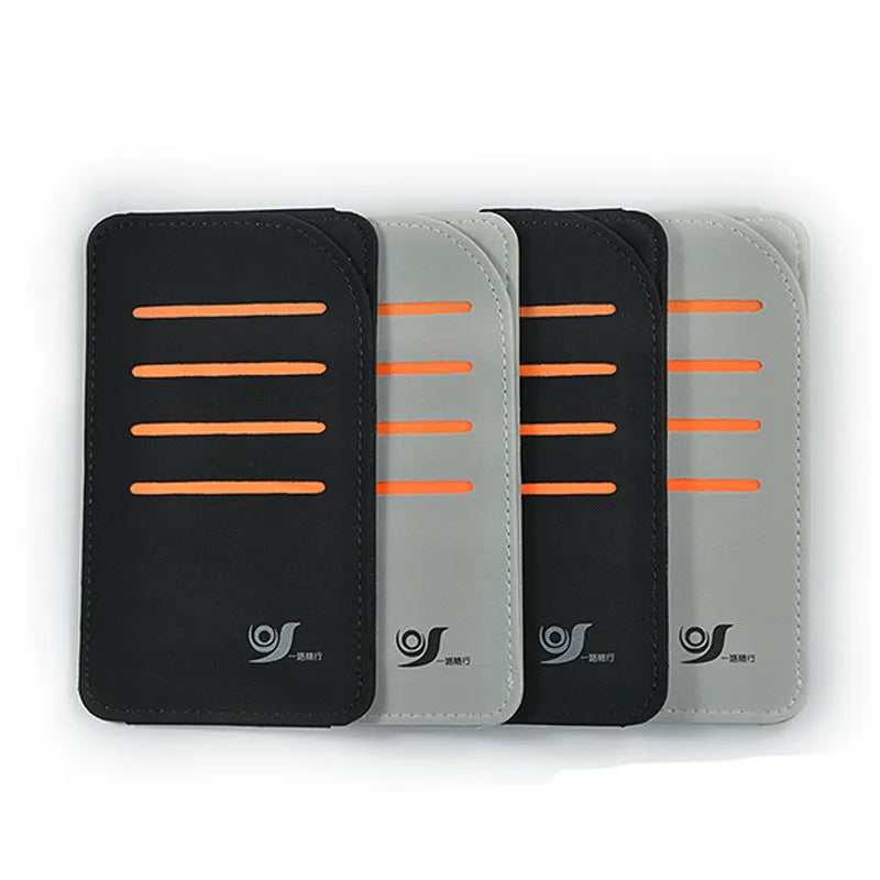 Set of four car sun visor shading panels and a vehicle-mounted storage bag in grey or black