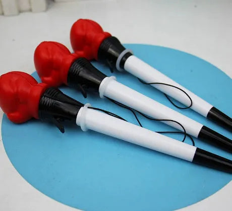 Four boxing press ejection pens with black ink and 0.7mm bullet tips