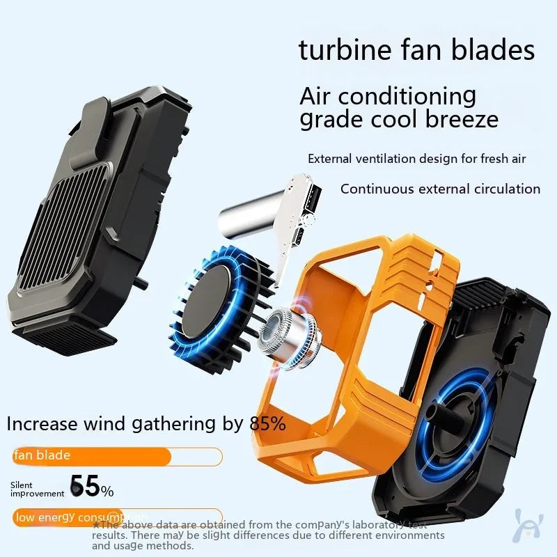 Green wrist hanging personal fan with USB charging port and adjustable strap