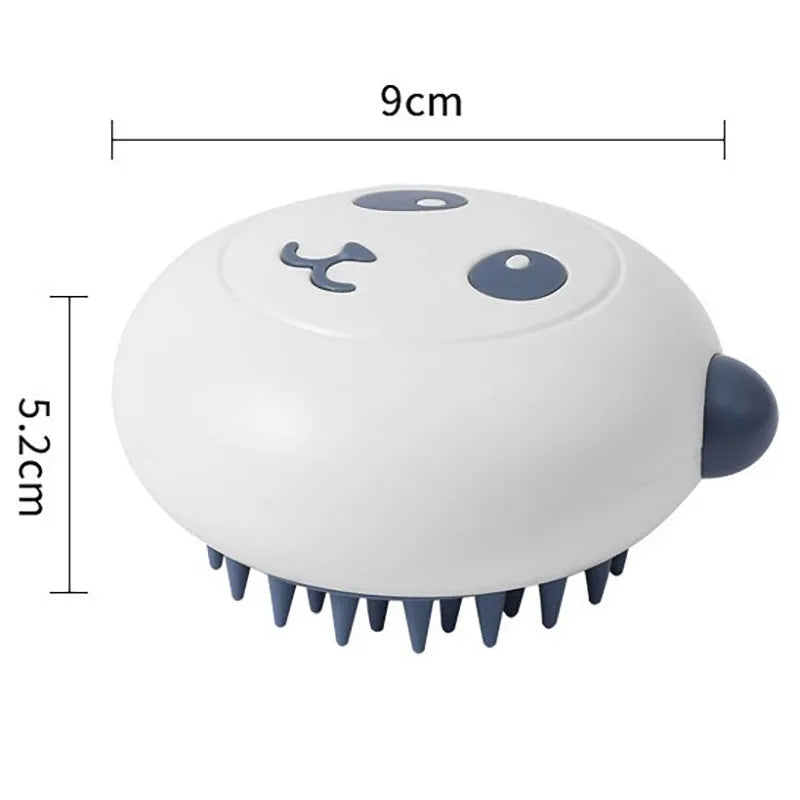 Panda shaped silicone pet shower brush with soft bristles for cat and dog bath time