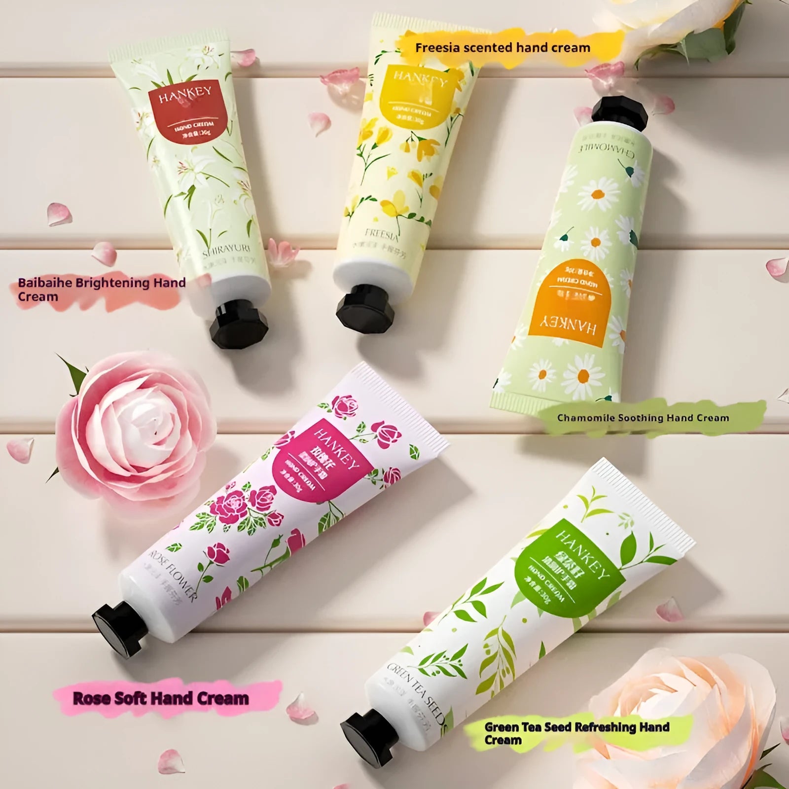 30g fruit hand cream tube with multiple scent options for dry skin moisturisation
