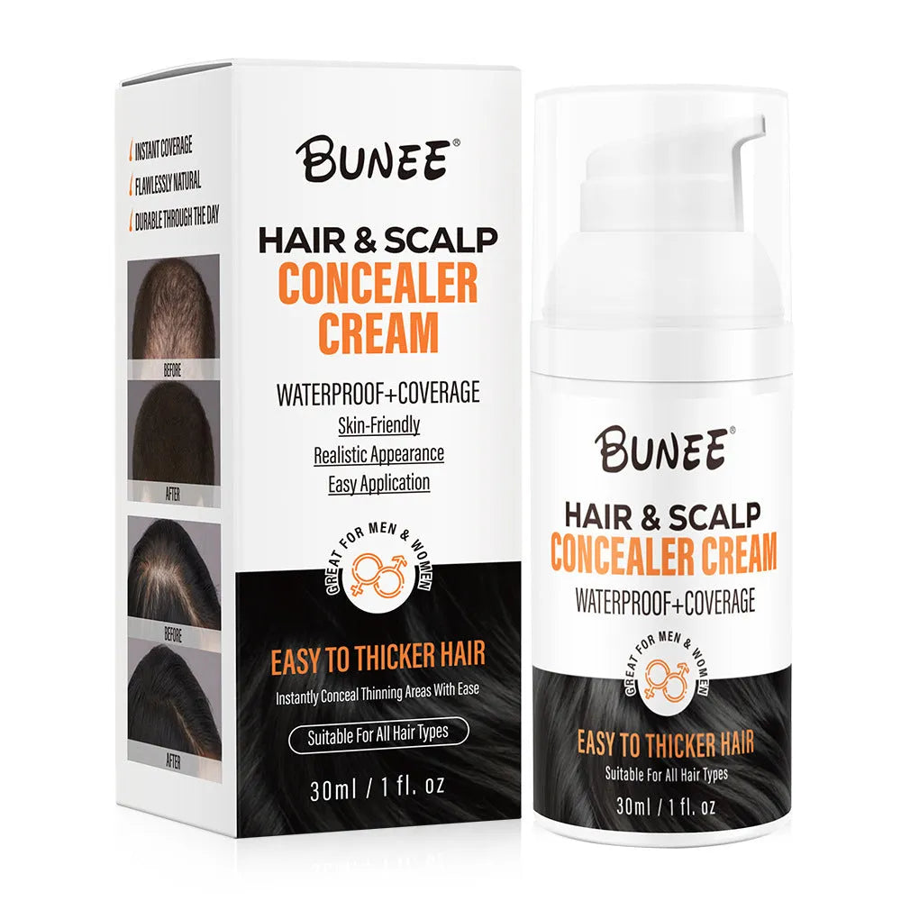 30 ml bottle of dense scalp concealer pomade for covering thinning hair and nourishing the scalp.