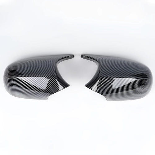 Pair of black ABS plastic rearview mirror shells for BMW E90 3 Series replacement