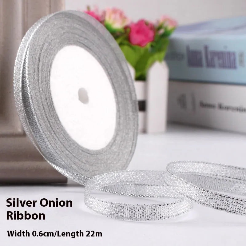 Polyester gift packaging ribbon roll in selected colour, 0.6cm wide decorative band