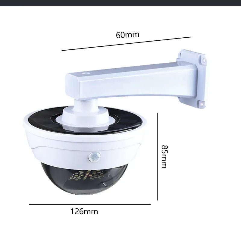 Solar-powered outdoor monitor lamp with abstract design and waterproof housing