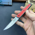 Handmade folding fruit knife with stainless steel blade in open position showing 7cm blade and 10cm handle