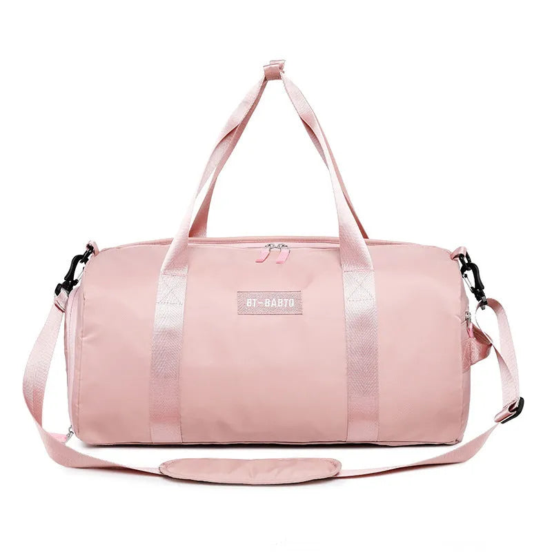 Beige nylon sports bag with letter pattern design and 20L capacity for outdoor use