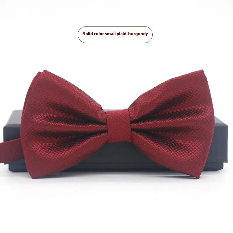 Solid colour flat head polyester bow tie for formal wear and weddings