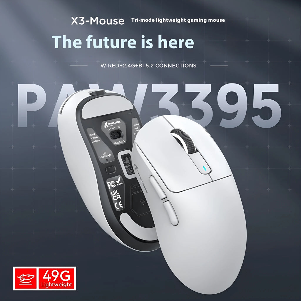 Rechargeable three-mode computer mouse in black with USB receiver and parachute cable.