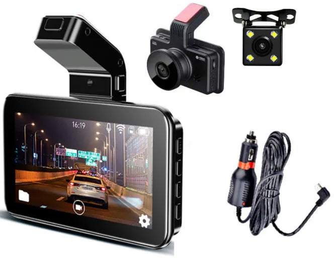 3-inch screen car DVR dash camera with dual lens system for front and back recording