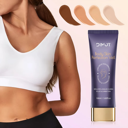 Waterproof body concealer cream tube and brush for covering tattoos and birthmarks.