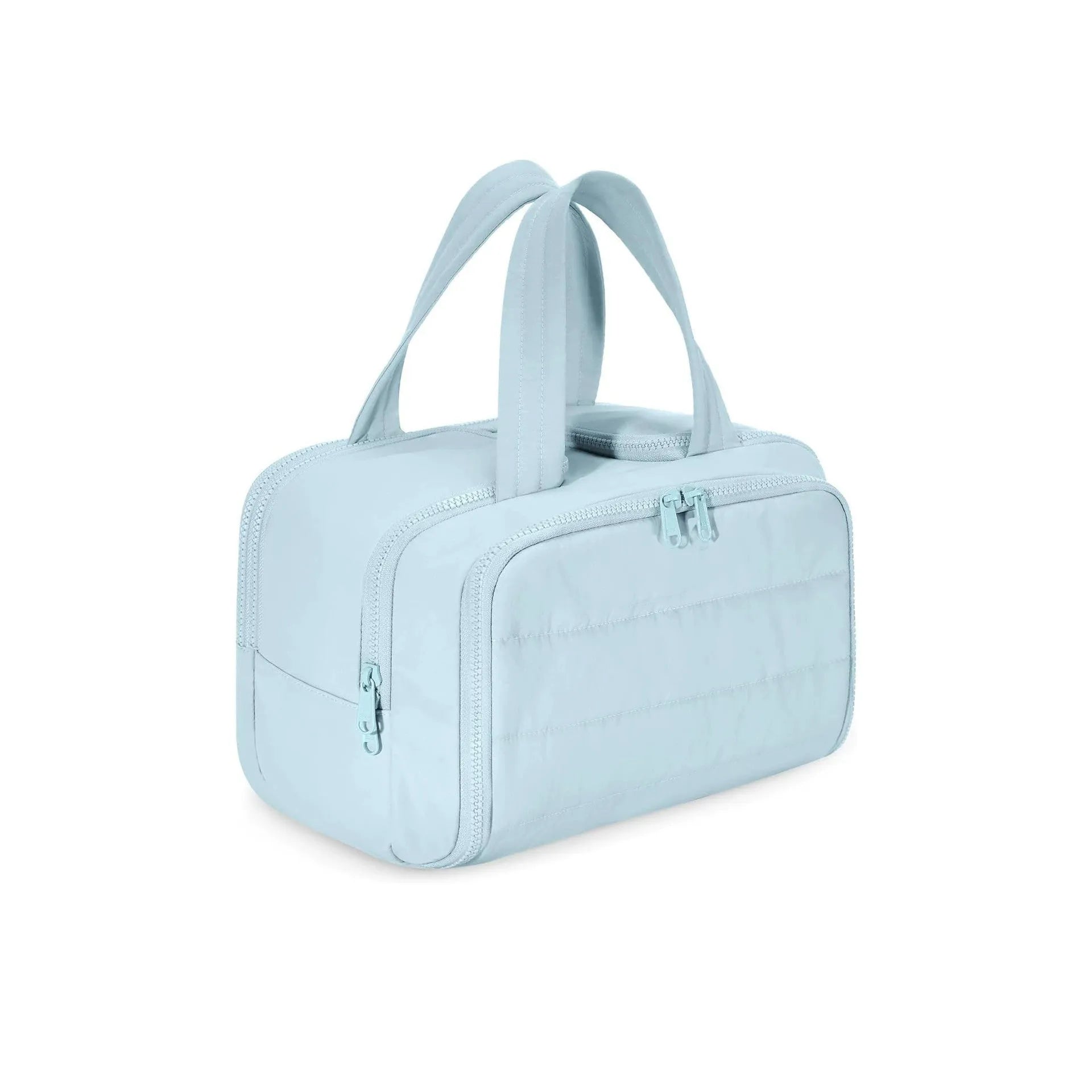 Large lightweight polyester travel toiletry bag with wide open compartment in multiple colour options