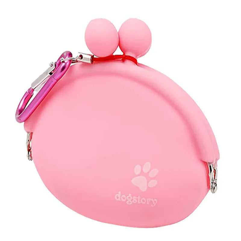 Silicone dog training treat pouch with waist clip in assorted colours