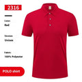 Ice silk viscose blend polo shirt in short sleeve pullover style on a hanger.