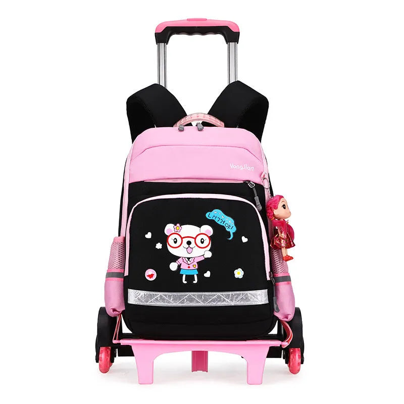 Korean detachable trolley bag made of Oxford cloth, 42cm high, in red colour, for elementary school students