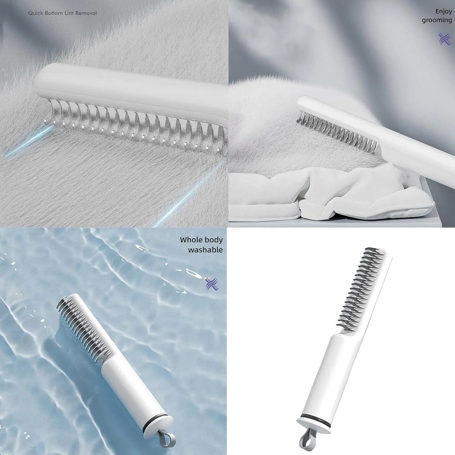 Stainless steel pet dematting comb with ergonomic handle for removing mats from dog hair