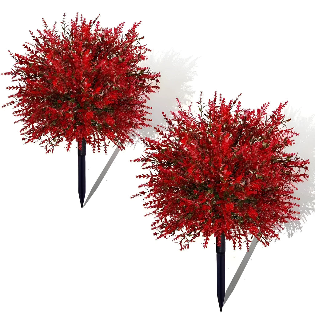 Plastic lavender stake decoration for garden outdoor court, available in red, white, and purple colours.