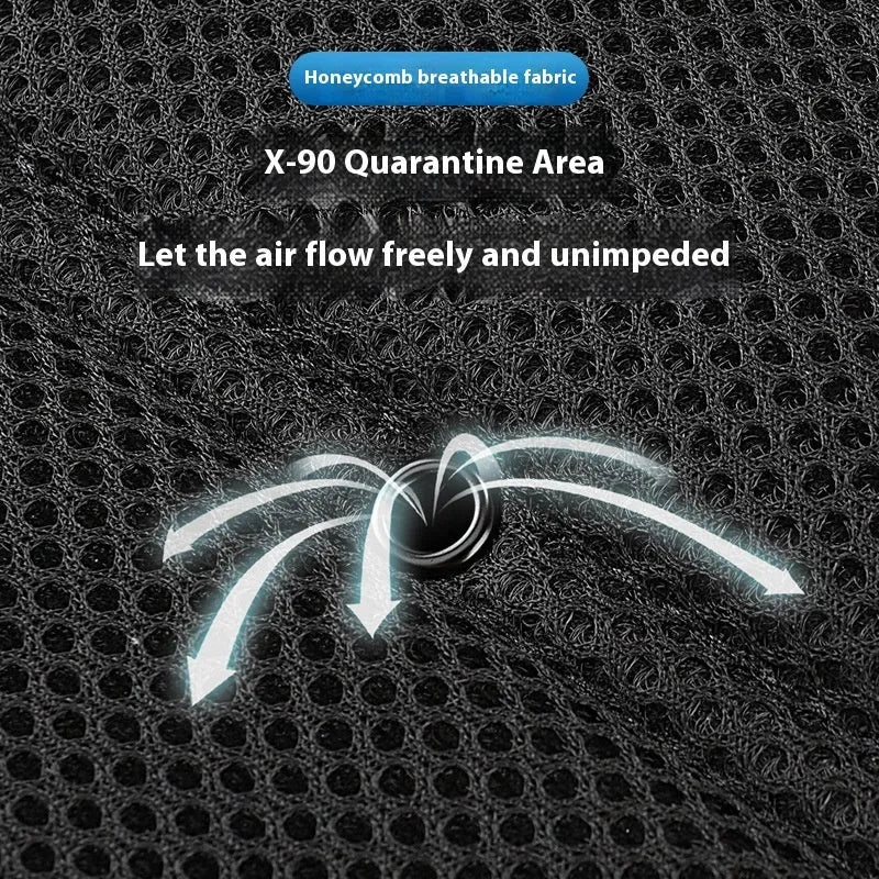 Summer cool breathable car seat cushion with intelligent fan and refrigeration in black, blue, or brown