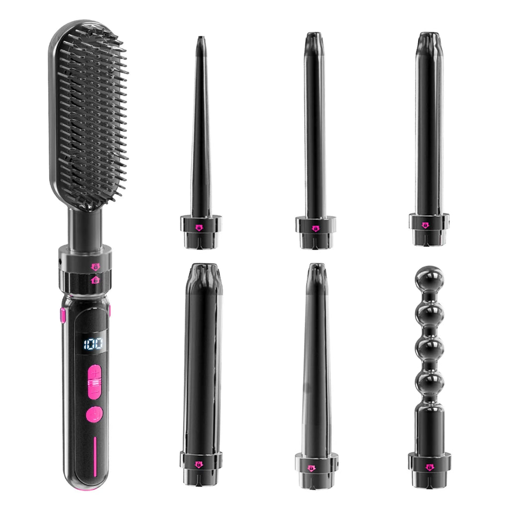 Black ceramic curly hair sticks, dual roll and straight styling tool, 21mm-30mm thermal conductor, wired AC power