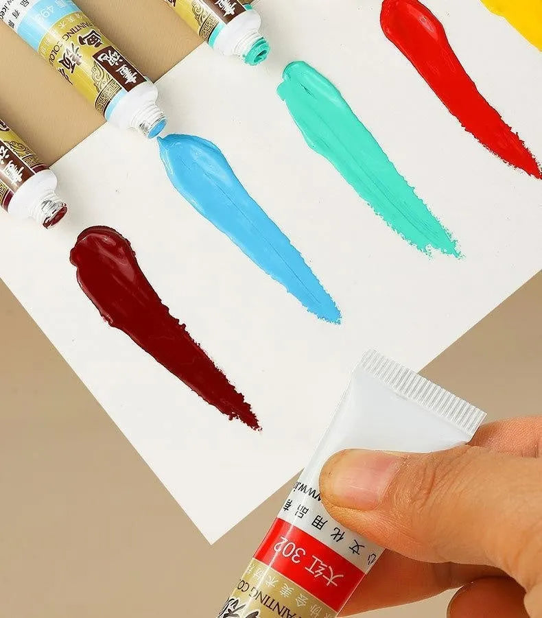 Ink painting pigment set 18 colours 12ml tubes Chinese painting supplies children art