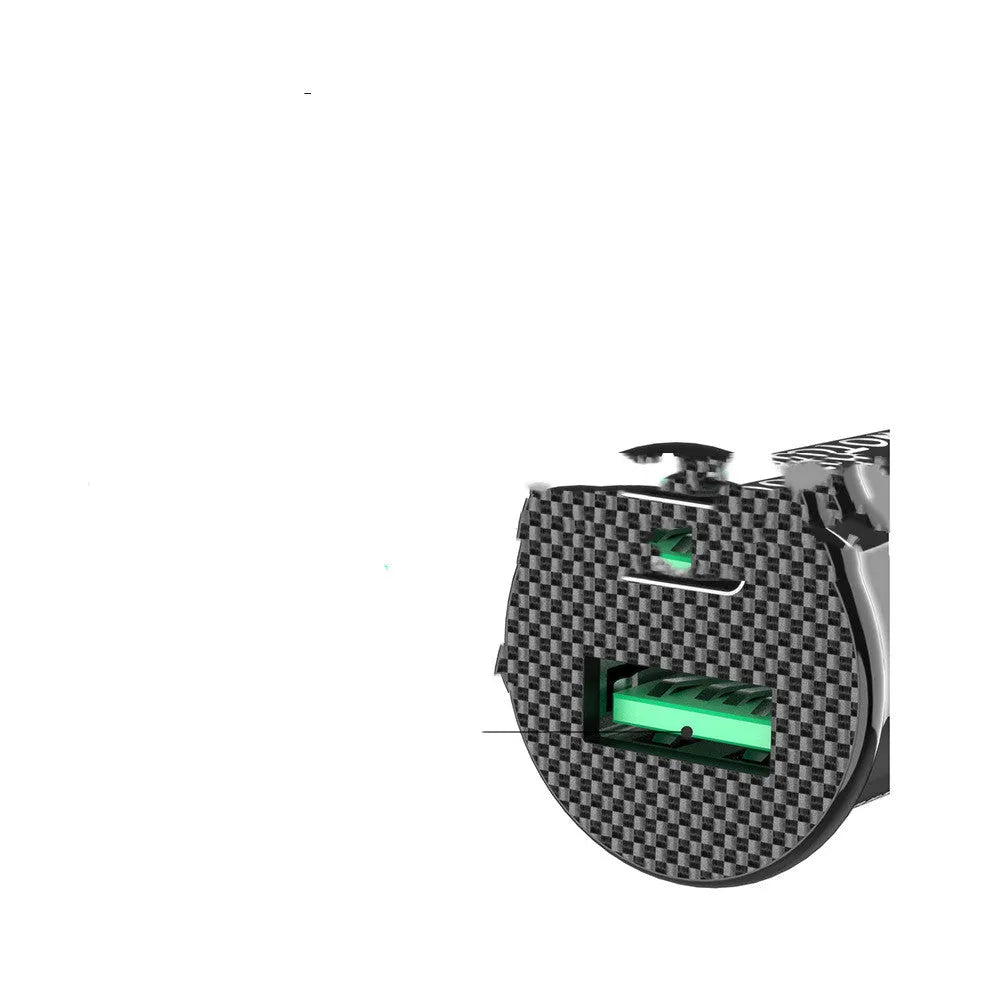 Black mini 30W car charger with PD QC3.0 and USB port, LED indicator, for 12V socket
