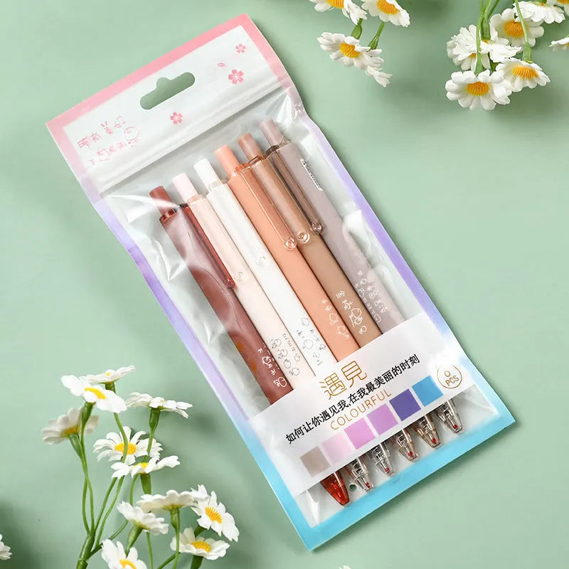 Press-type neutral pen with 0.5mm fine tip in matcha party colour, plastic case, stainless steel nib