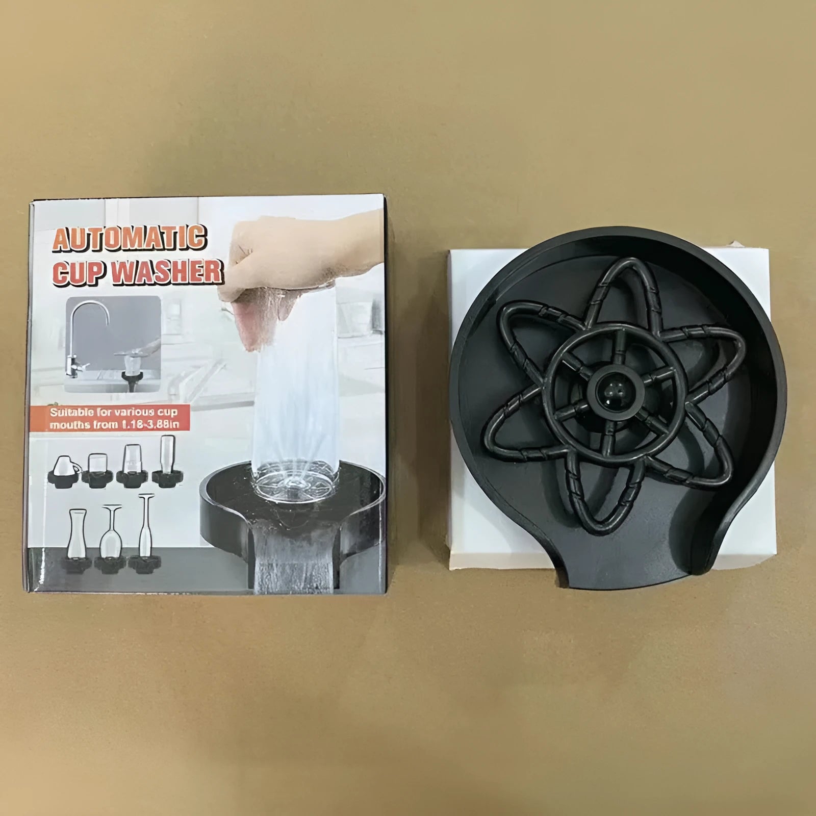 Black plastic household press type high pressure automatic cup washer