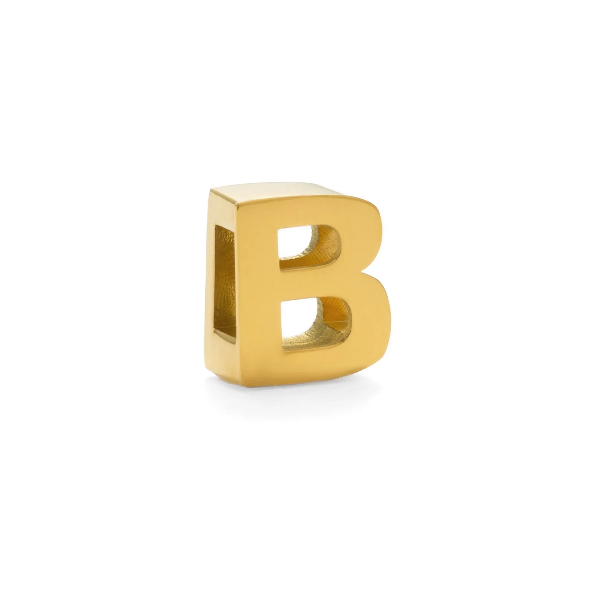 Gold electroplated titanium steel necklace with letter pendant on matching chain