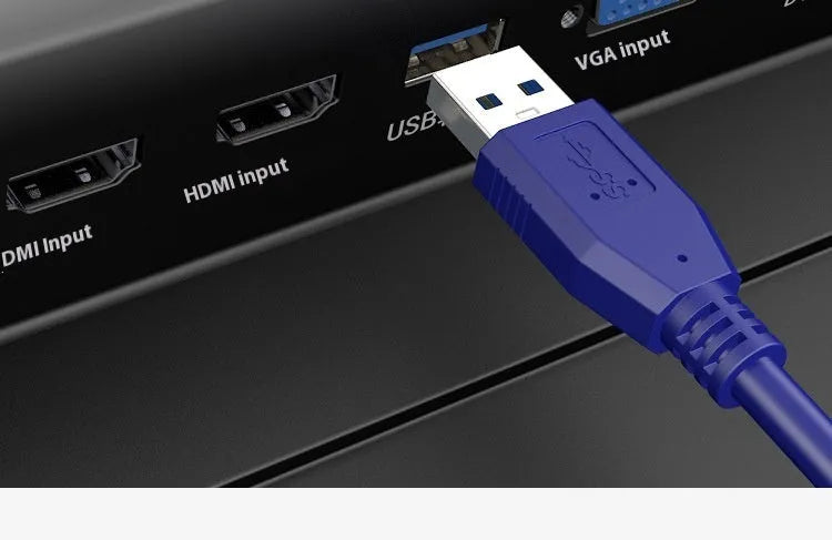 USB 3.0 male-to-male data cable for external hard drives, showing nickel-plated connectors.