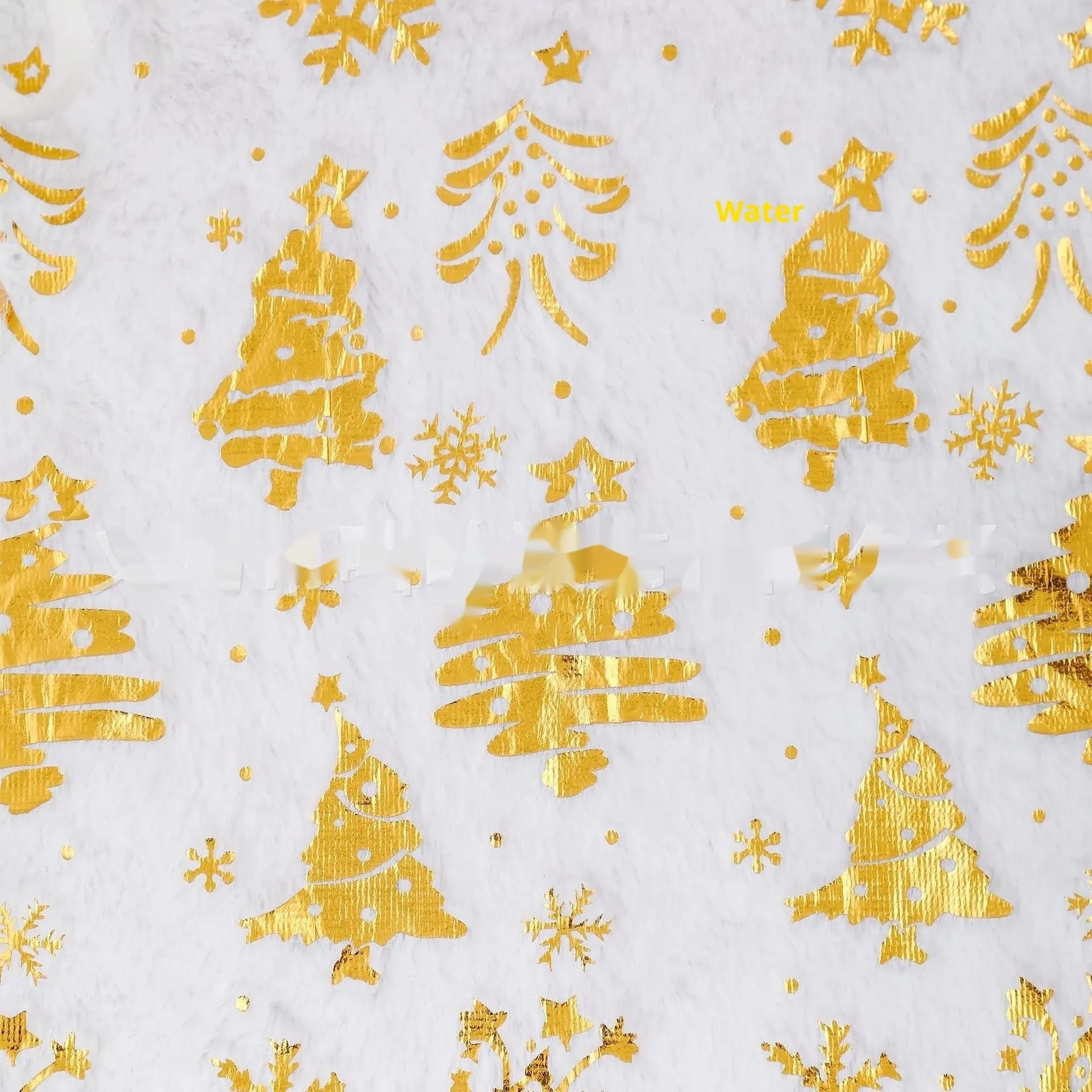Plush Christmas tree floor mat in festive snowflake star design on wooden floor
