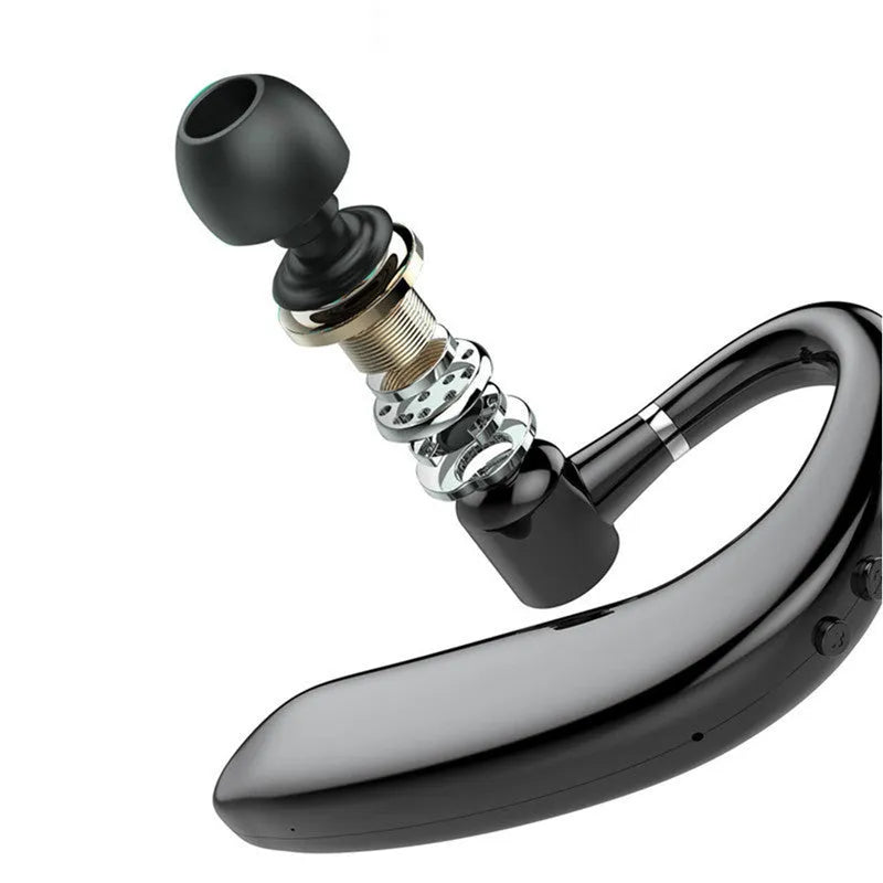 Single black blue wireless Bluetooth in-ear headset shown, suitable for left or right ear.
