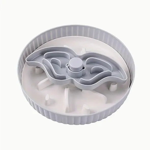 Pet feeding bowl with rotating slow food mat and anti-choke silicone pad in multiple colour options