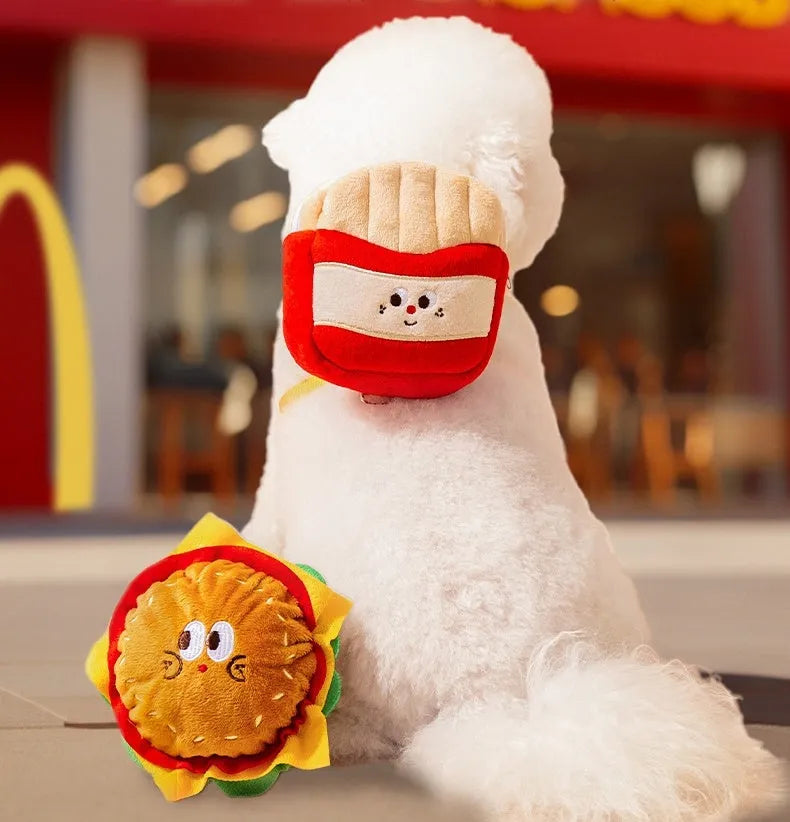 Cartoon hamburger design adjustable escape-proof vest leash for dog with backpack