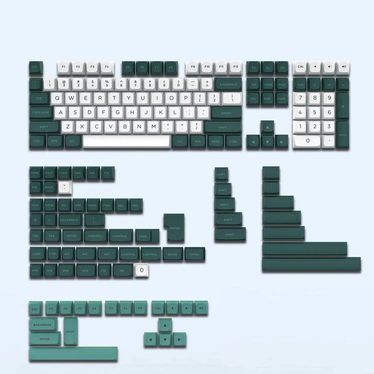 189 key PBT keycap set in Klein blue for mechanical MX switch keyboards