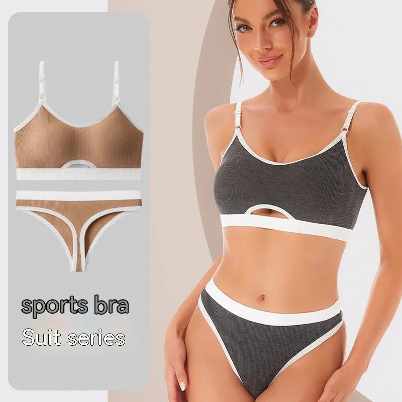 White cotton sports vest with an integrated underwired tube top, shown from the back to highlight contrast detail.