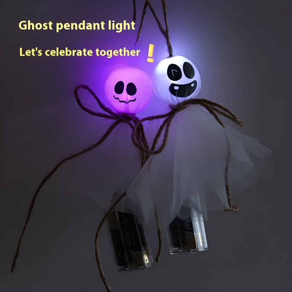 Halloween LED lighting chain with colourful ghost lights for haunted venue decoration
