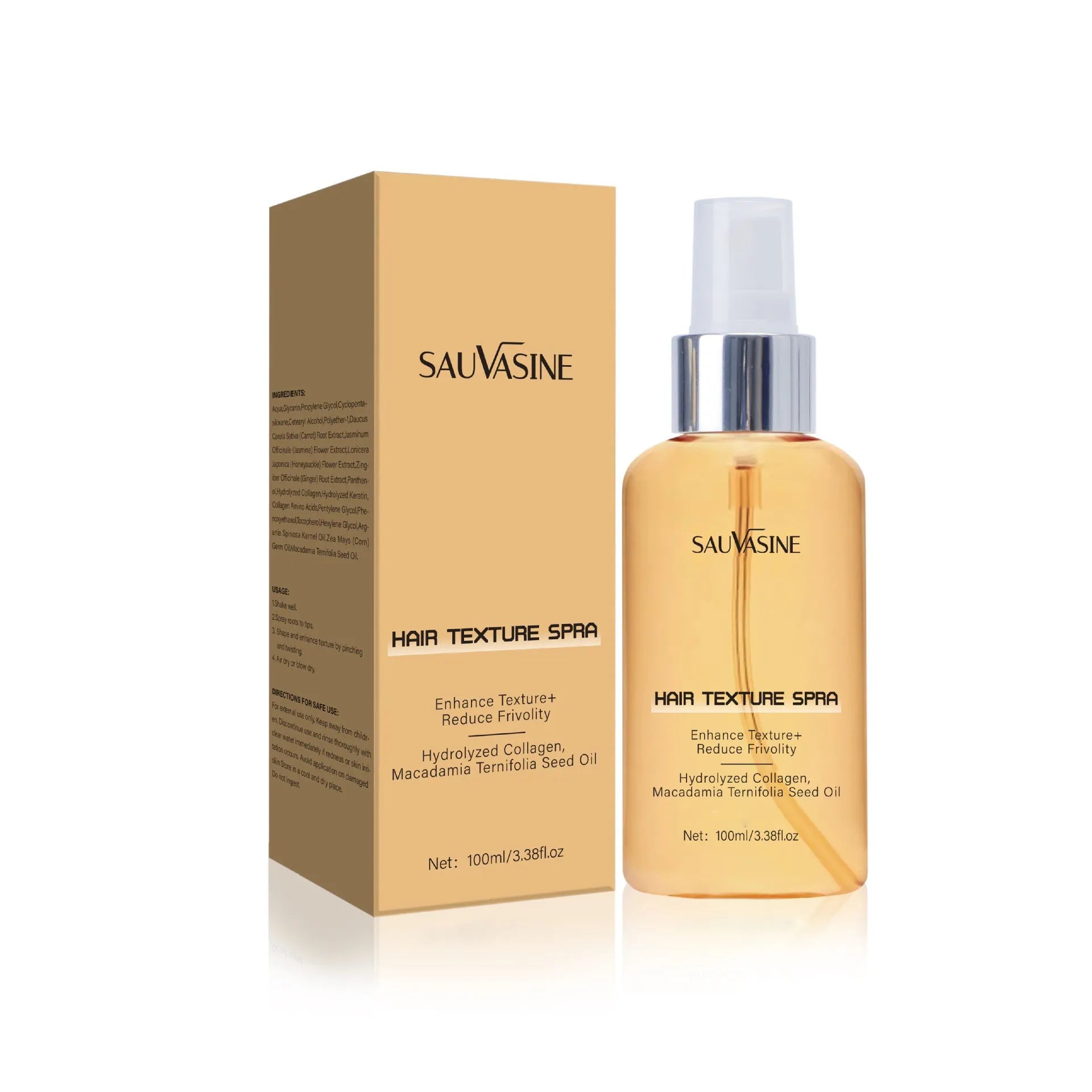 100 ml bottle of Reduce Frizz Moisturising Scalp Care Spray with spray applicator for normal hair.