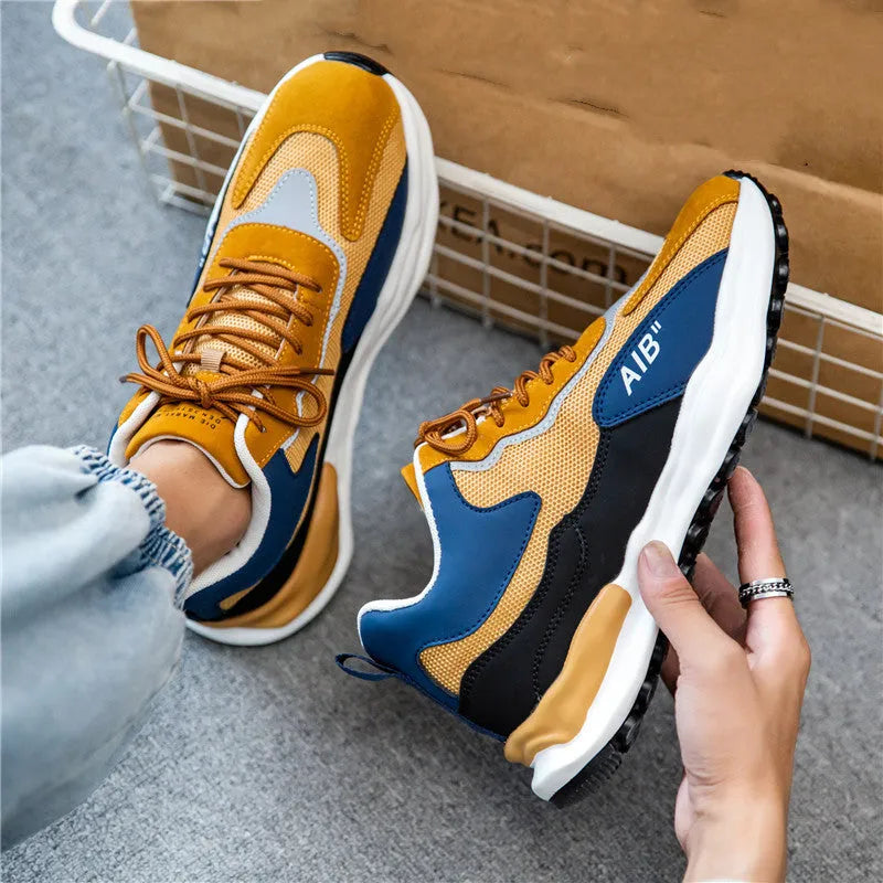 Men's fleece sports casual cotton shoes in beige with colour-matched design