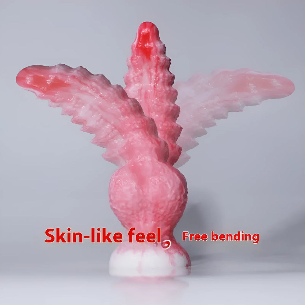 Pink platinum silicone shaped penis masturbation toy for women, Berserker S and M sizes.