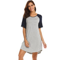 Women's colour contrast patchwork nightdress with double brushed fabric in polyester spandex blend