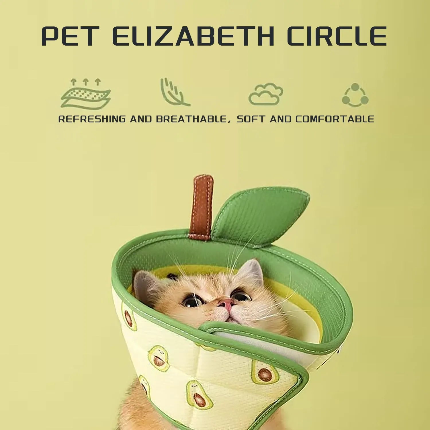 Soft grey adjustable cat recovery cone collar on a white background.