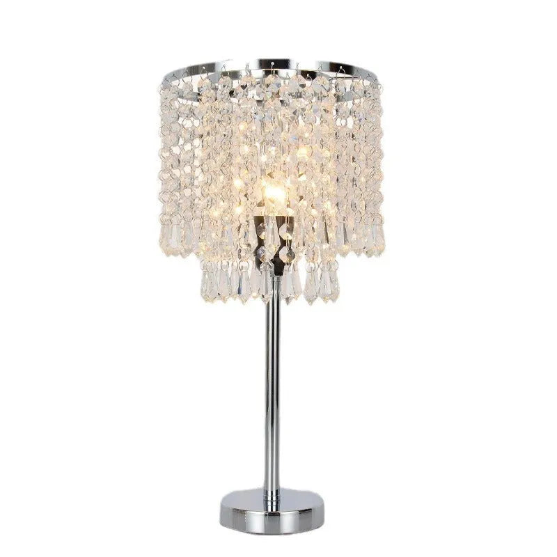 Rechargeable crystal decorative table lamp, 20x42cm, modern simplicity style, with UK EU US AU plug options.