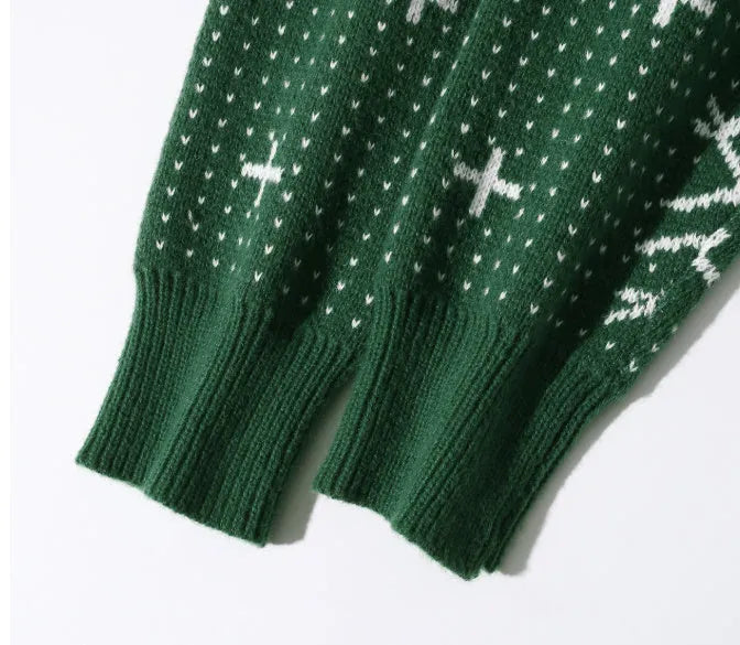 Autumn winter round neck Christmas print sweater in multicolour polyester fibre for teenagers
